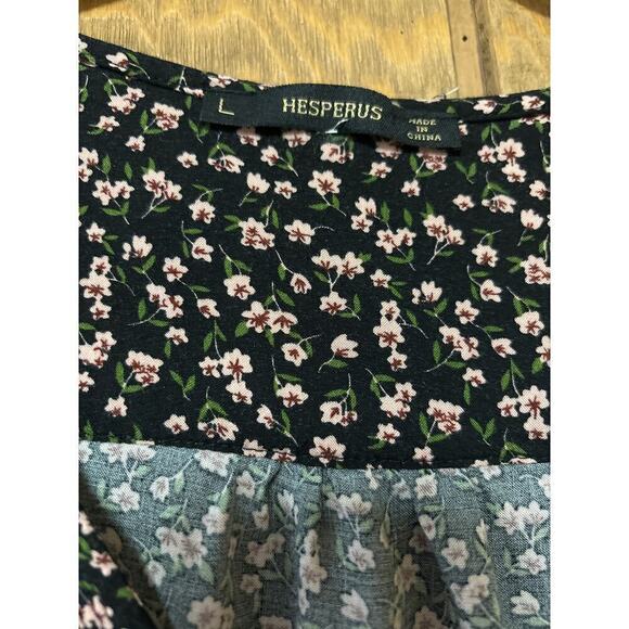 Ditzy Floral Whimsigoth Dark Academia Flirty Babydoll Dress smocked  Back Waist - Picture 3 of 10